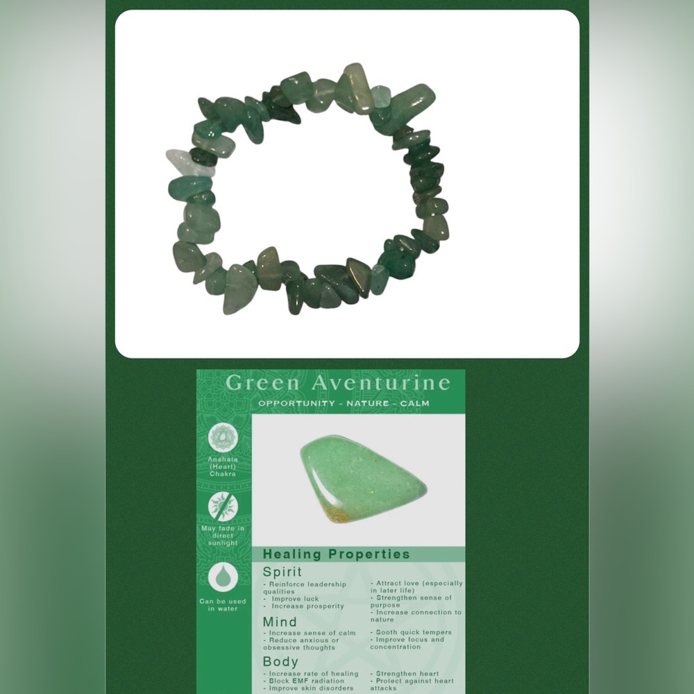 Green Aventurine Crystal Chips Stretch Bracelet